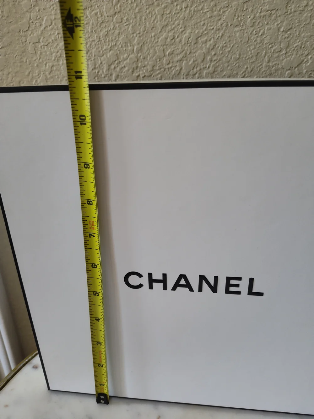 CHANEL Large White Gift Box  Logo Ribbon Black Logo Envelope Luxury Packaging